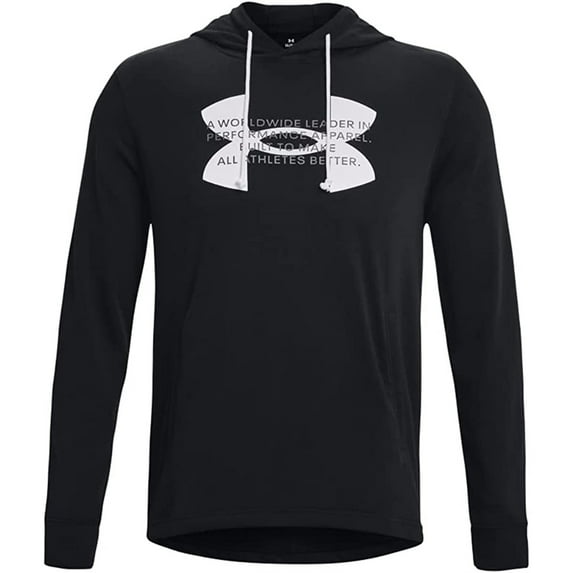 Under Armour Men's Rival Terry Logo Hoodie, Black \ Pitch Gray,S - US