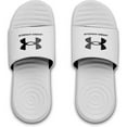 thumbnail image 1 of Under Armour Men's Sandals UA Ansa Fixed Strap Athletic Flip Flop Slide 3023761, White / Black, 7, 1 of 2
