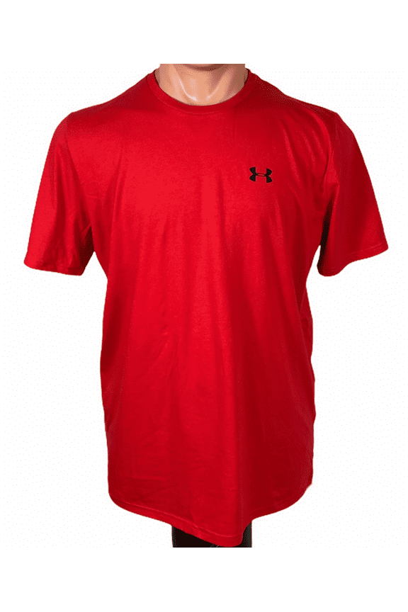 Men’s Size Activewear T-Shirt Short Sleeve Cotton Blend Red UA
