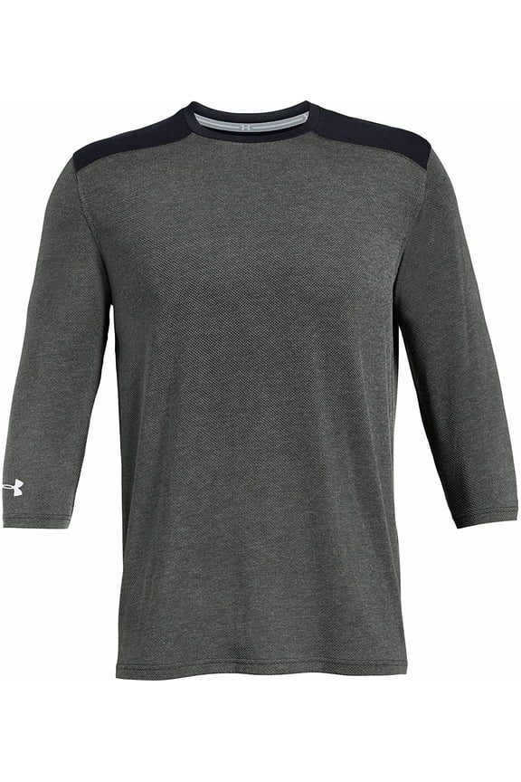 Men's Sportstyle Stadium Utility Quarter LS Crew Shirt Small Gray Black