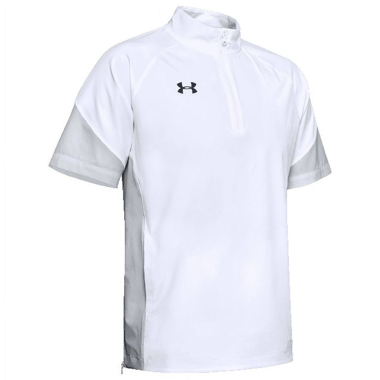 Under Armour Men's Squad Coach's Short Sleeve Quarter Zip Shirt, White,S -  US 