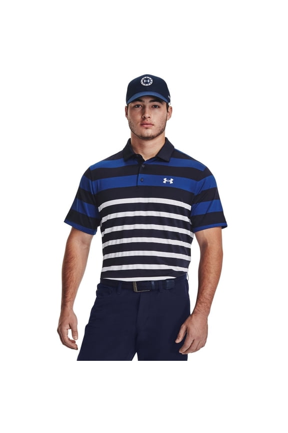 Men's Stripe Playoff 3.0 Golf Polo Navy/Blue M