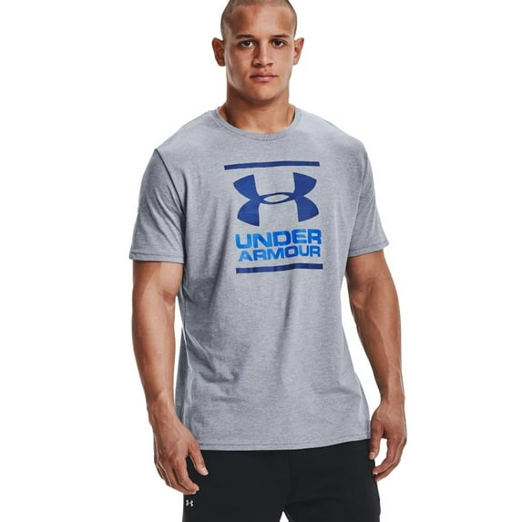 Under Armour Men's T-Shirt GL Foundation Boxed Athletic Crew Neck Tee 1326849, Light Heather / Blue, L