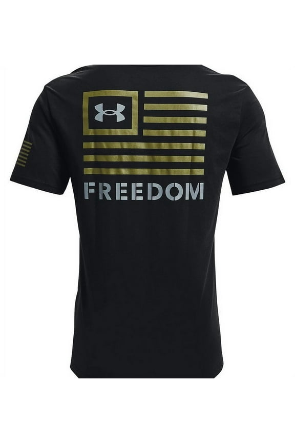 Men's T-Shirt UA Freedom Banner Short Sleeve Graphic Tee 1370818, Black, XL