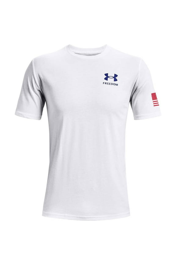 Men's T-Shirt UA Freedom Flag Athletic Short Sleeve Tee 1370810, White / Royal, S