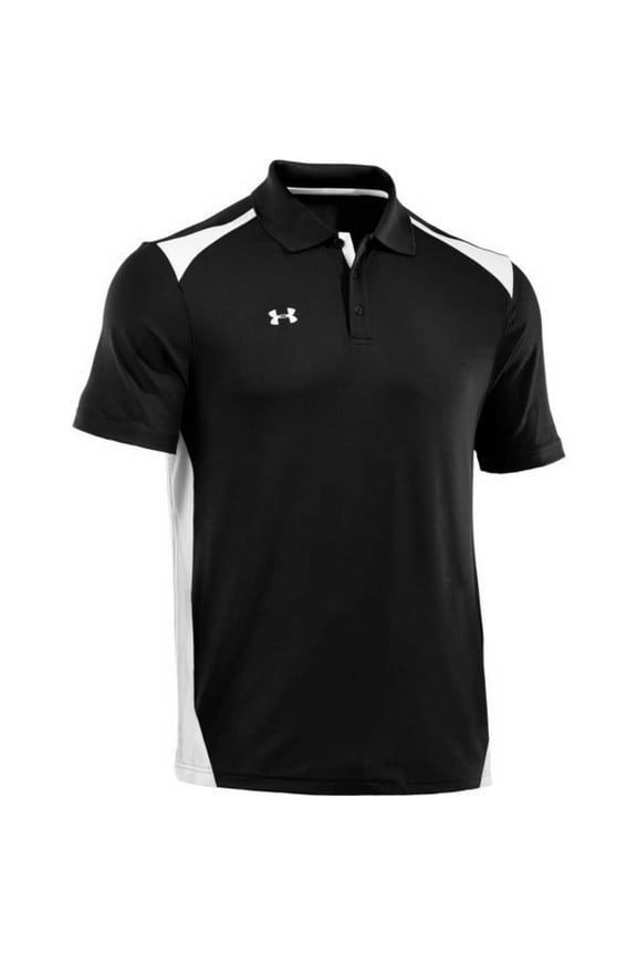 Men's Team Colorblock Polo Golf Shirt, 1243082 (Black/White, S)