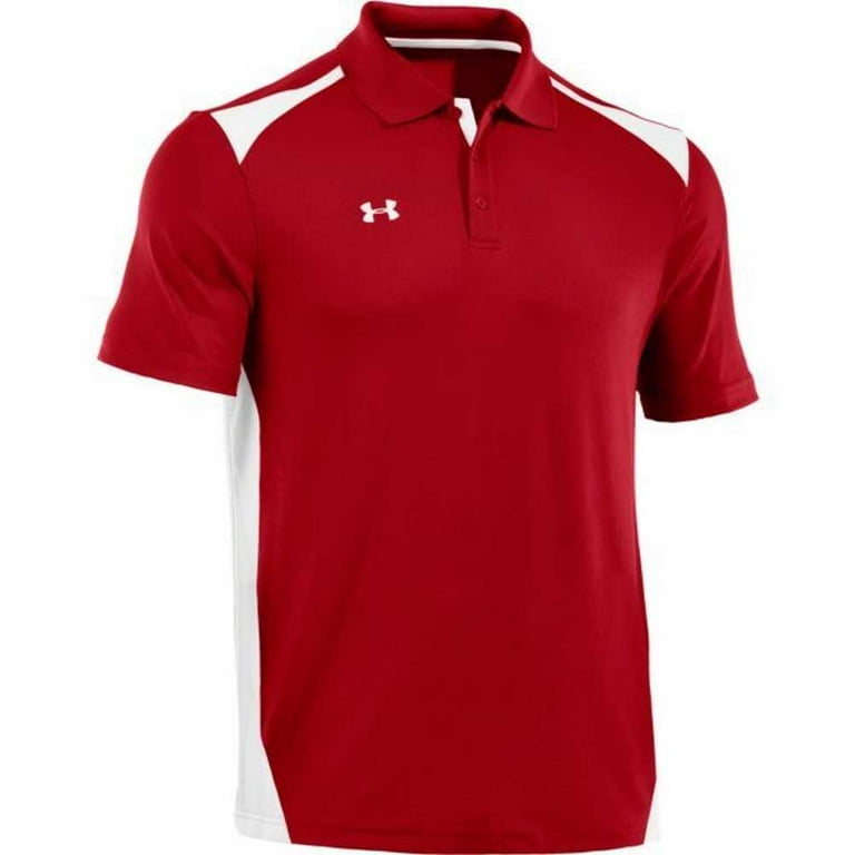 Under Armour Men s Team Colorblock Polo Golf Shirt 1243082 Red White M Walmart