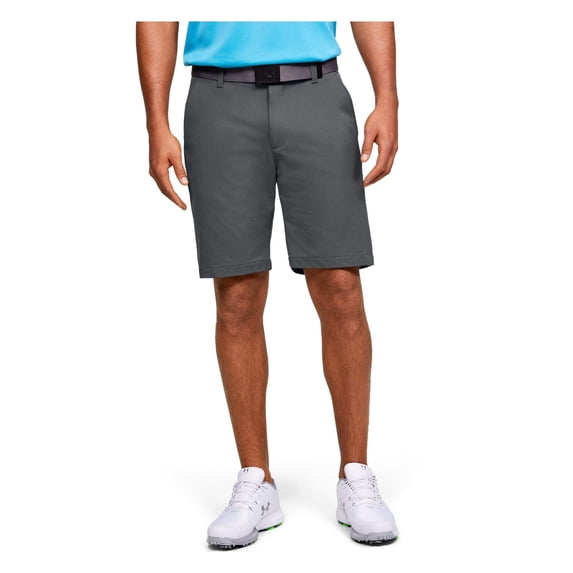 UNDER ARMOUR Mens Tech Gray Flat Front, Moisture Wicking Shorts 34 Waist