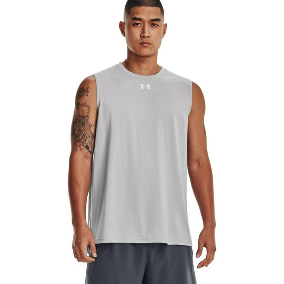 Under Armour Men's Tech Team Sleeveless T-Shirt (Mod Gray Light Heater, 5X-Large)