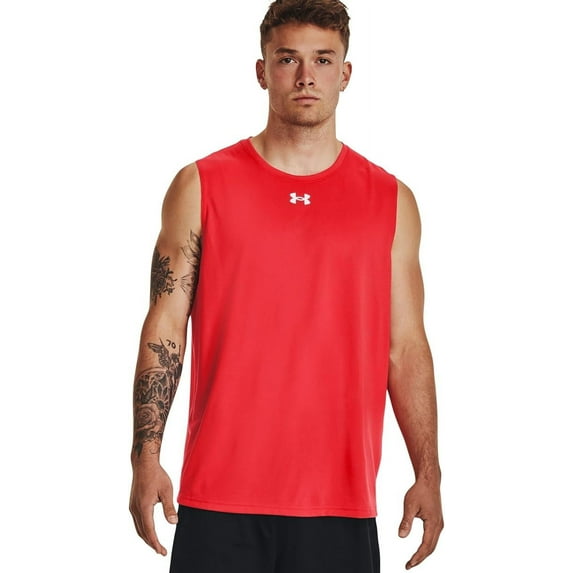 Under Armour Men's Tech Team Sleeveless T-Shirt (Red, Medium)