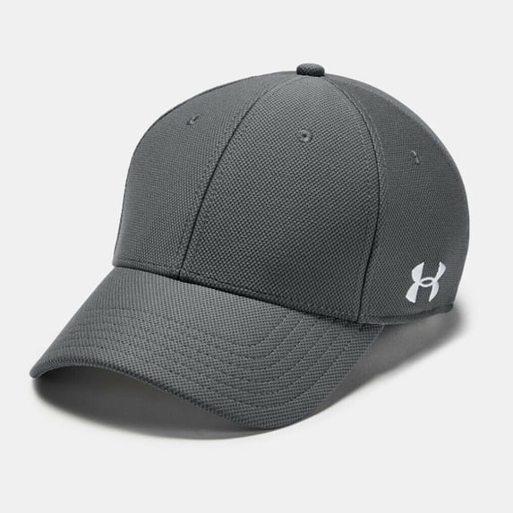 Under Armour Men's UA Blitzing Blank Stretch Fit Cap Curved Flex Athletic Hat, Graphite, L/XL