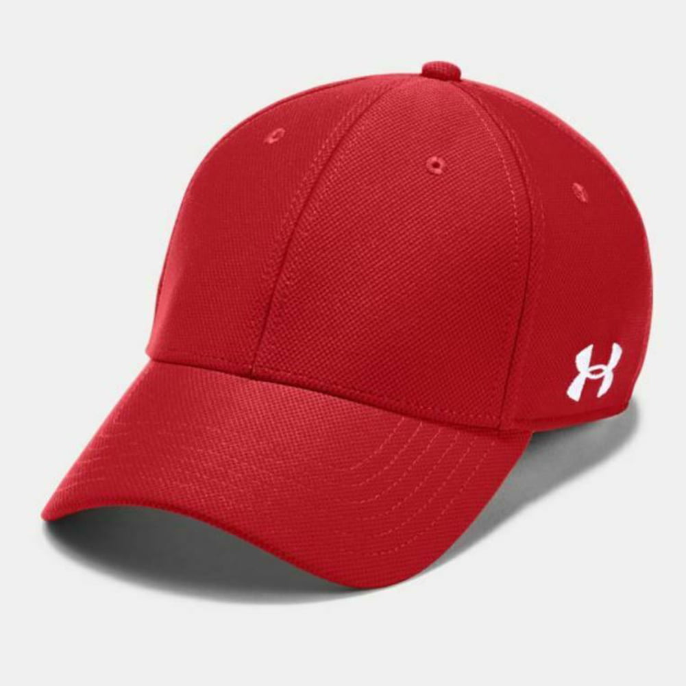 Under Armour Men's UA Blitzing Blank Stretch Fit Cap Curved Flex Athletic  Hat, Red, L/XL