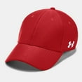 thumbnail image 1 of Under Armour Men's UA Blitzing Blank Stretch Fit Cap Curved Flex Athletic Hat, Red, M/L, 1 of 2