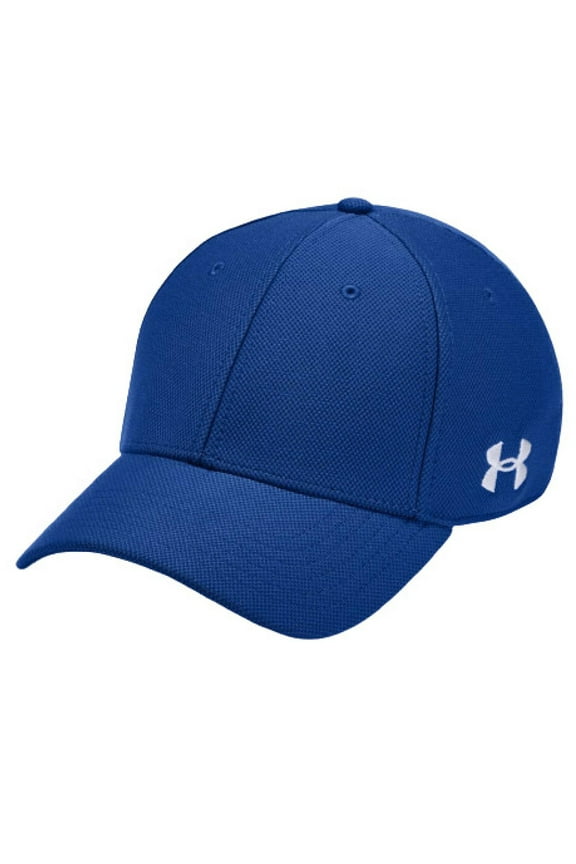 Men's UA Blitzing Blank Stretch Fit Cap Curved Flex Athletic Hat, Royal, M/L
