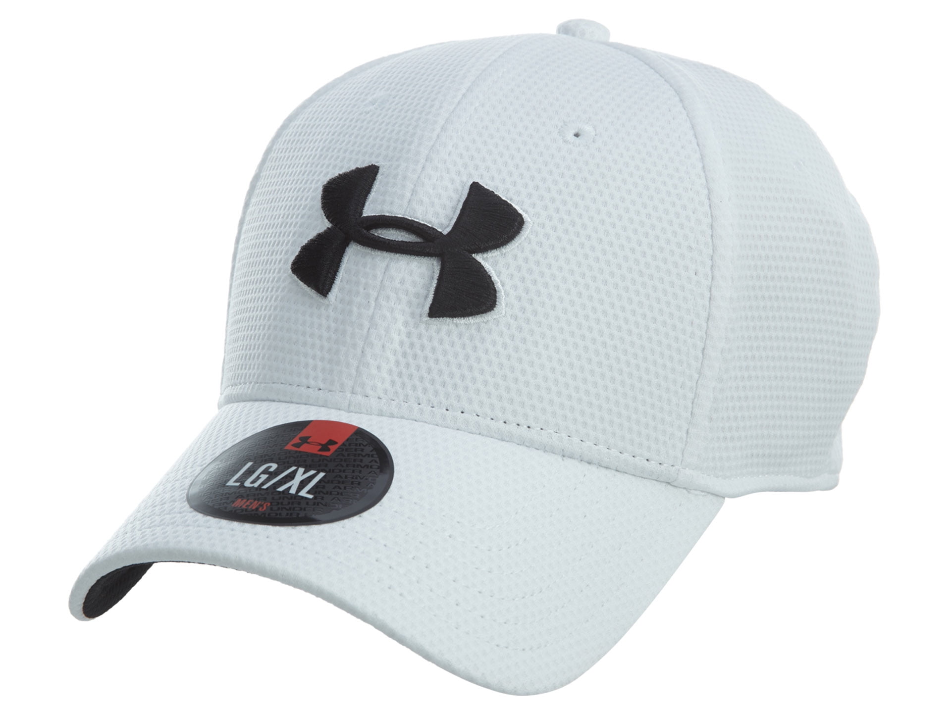 Under Armour Men's UA Blitzing II Stretch Fit Baseball Cap Hat (M/L, White)  