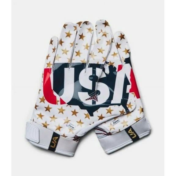 Under Armour Men's UA Blur Limited Edition Football Gloves 1360947-103 White/Academy/Metallic Gold