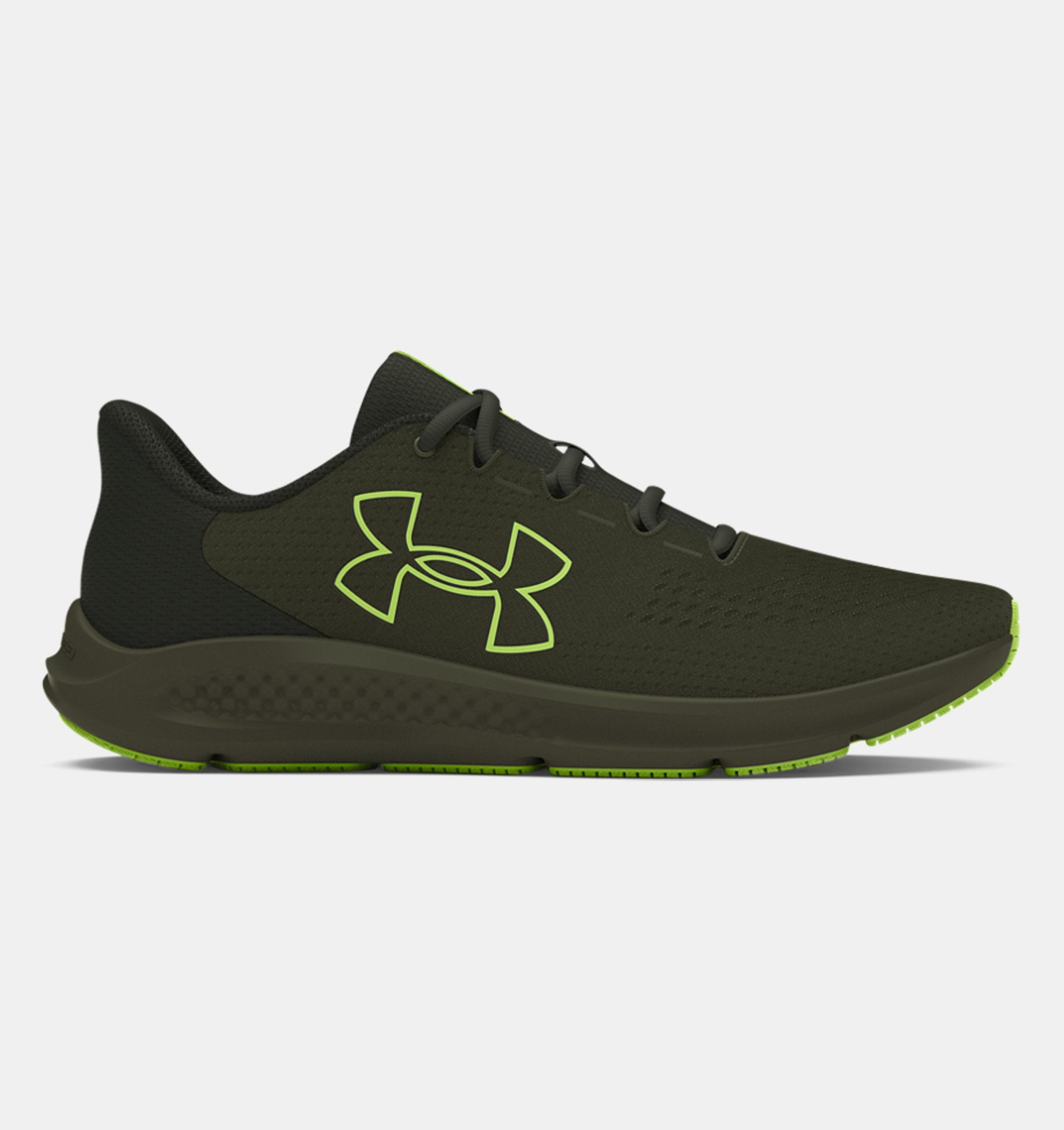 Under Armour Men s UA Charged Pursuit 3 Big Logo Running Shoes Marine OD Green Baroque Green Morph Green 301 Color Walmart