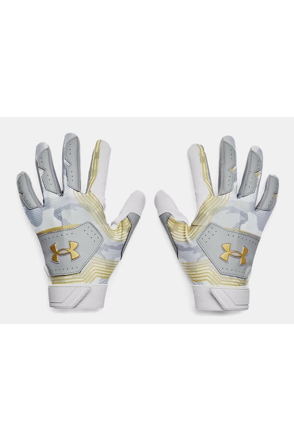 Men's UA Clean Up 21 Culture Baseball Batting Gloves 1365468-094 Elemental/Metallic Gold
