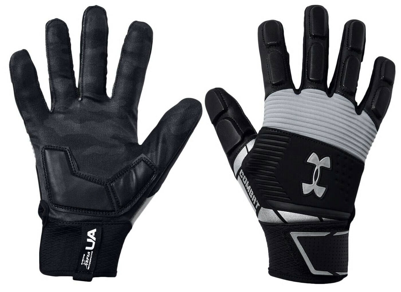 Under Armour Men's UA Combat Football Lineman Gloves 1326221-001 Black 