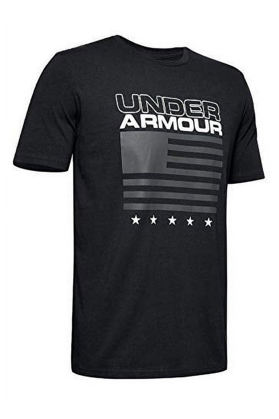 Men's UA Flag Wordmark Short Sleeve Tee Shirt Small Black 1317528-001