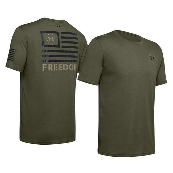 Under Armour Men's UA Freedom Banner T-Shirt Graphic Short Sleeve Tee, Marine OD Green, S