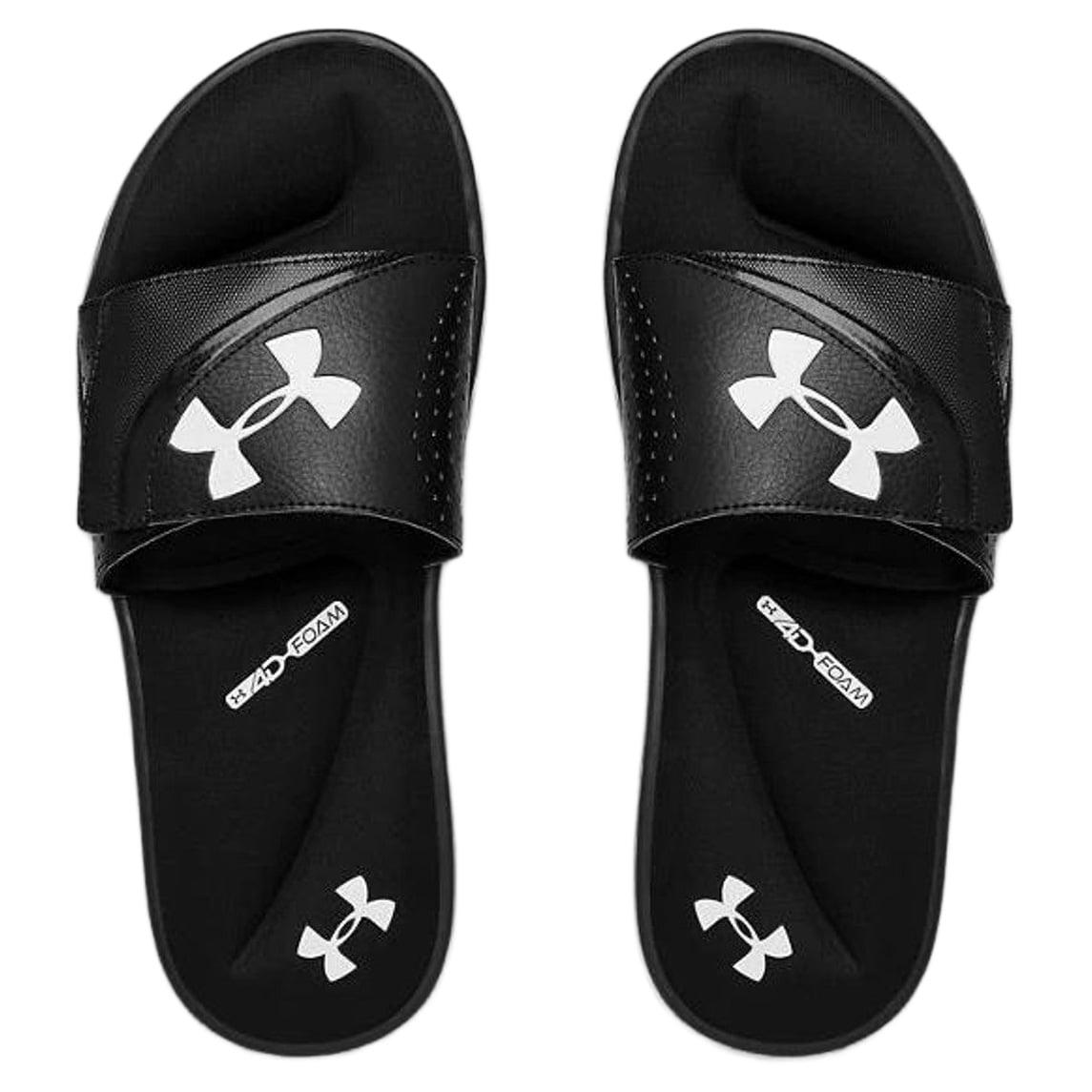 Under Armour Men's UA Ignite VI Slides Athletic Sandals Flip Flop Foam 3022711, Black/Black, 13
