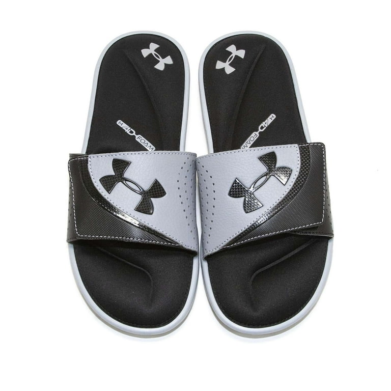 Under Armour Men s UA Ignite VI Slides Athletic Sandals Flip Flop Foam 3022711 Black Steel 13