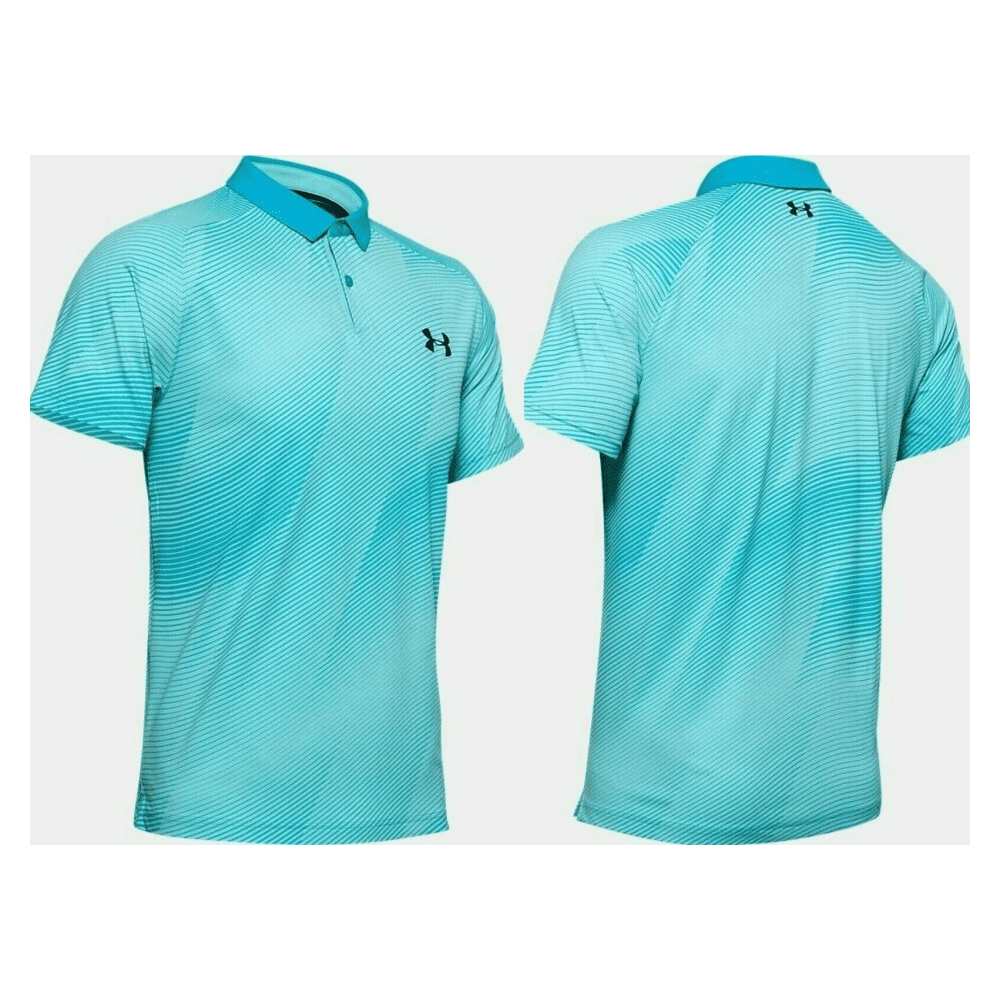 Under Armour Men's Iso-Chill Golf Polo Shirt, Aqua Blue, Size L