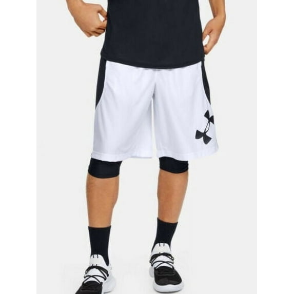 Under Armour Men's UA Perimeter Basketball Shorts 1351284-100 White/Black