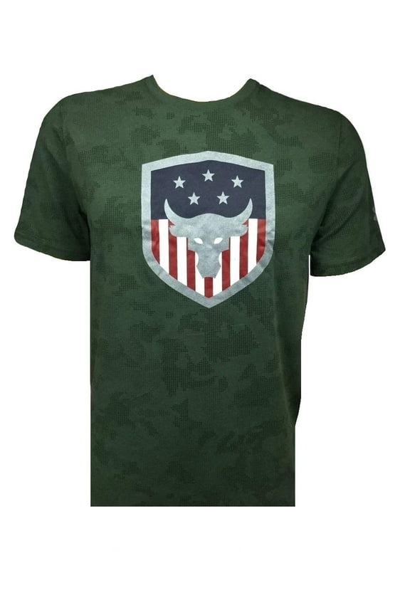 Men's UA Project Rock Graphic Army Green Shirt S 1320051-331