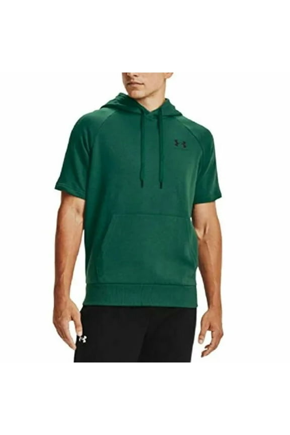 Men's UA Rival Fleece Short Sleeve Hoodie Small Green 1357450-386