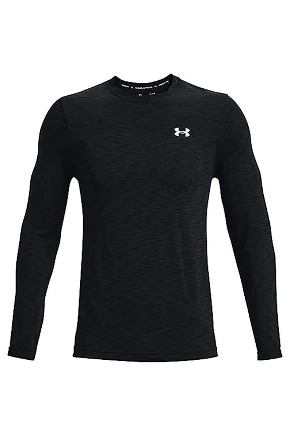 Men's UA Seamless Long Sleeve Stretch Shirt, Black, Medium