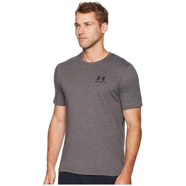 Under Armour Men's UA Sportstyle Left Chest Tee Short Sleeve Activewear  Shirt, Charcoal Medium Heather, 4XL 