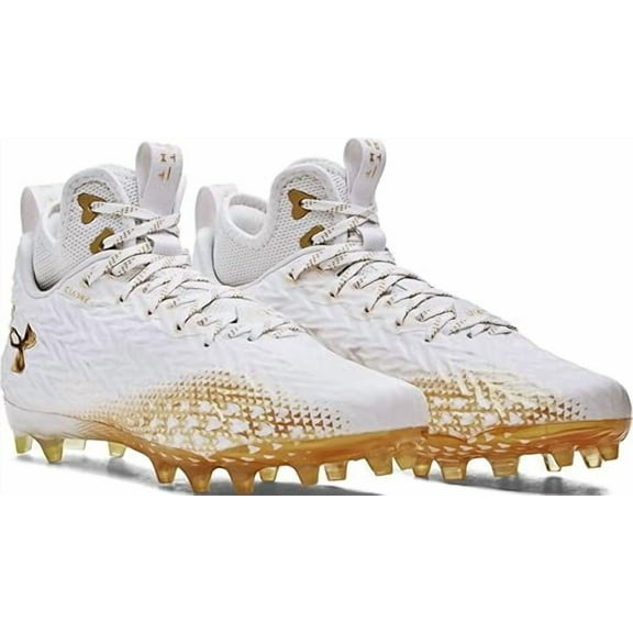 Under Armour Men's UA Spotlight Clone 3.0 MC Football Cleats White/Metallic Gold - Size 10.5 - 3026334-104