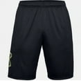 thumbnail image 1 of Under Armour Men's UA Tech Graphic Pocketed Shorts 1306443-004 Black/Lime Fizz, 1 of 5