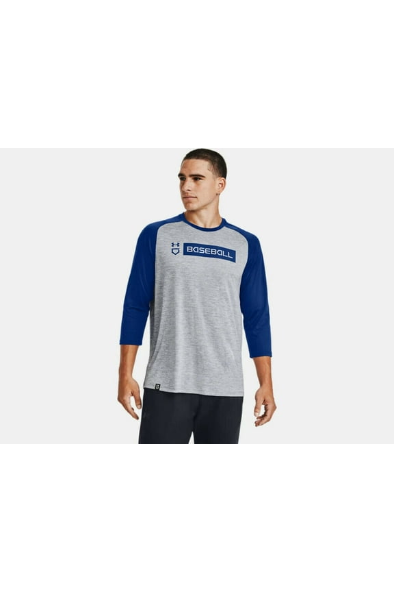 Men's UA Utility 3/4 Sleeve Shirt 1358776-037 Steel Full Heather/Royal