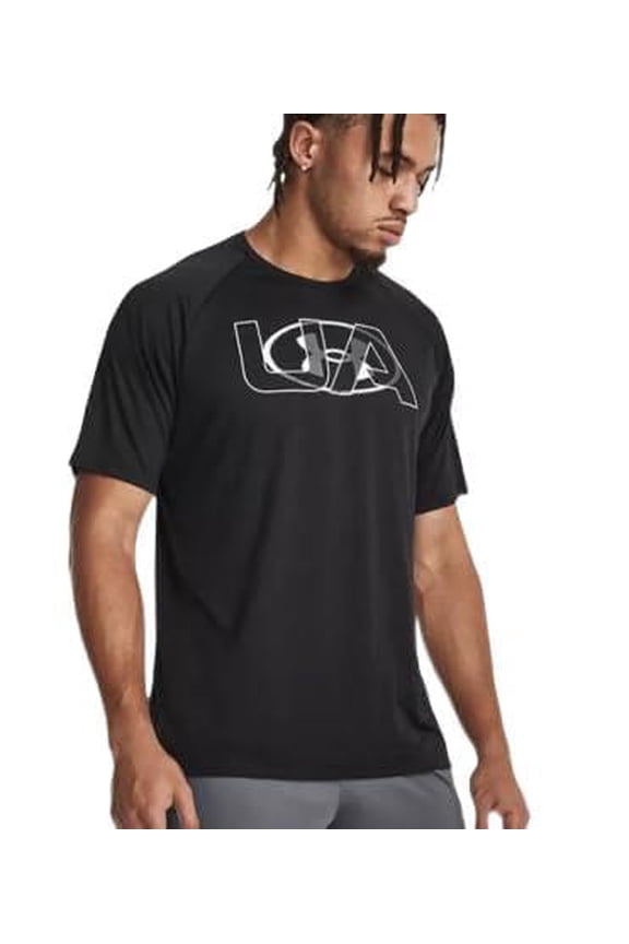 Men's UA Velocity 2.0 Graphic Short Sleeve T-Shirt, Black, Large
