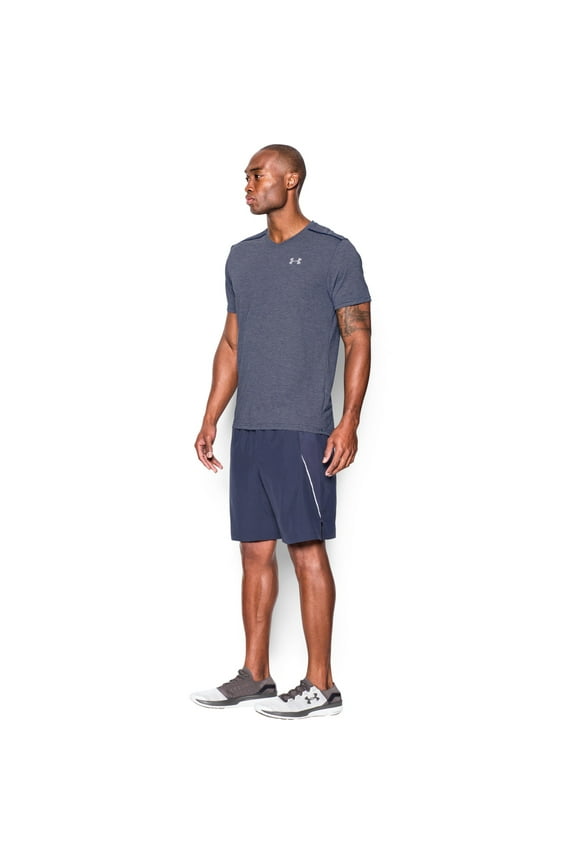 Men's UA Velocity V-neck Short Sleeve (Black/White - 002, Small)