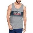 thumbnail image 1 of Under Armour Men's USA Logo Loose Fit Tank Top Gray Size Large, 1 of 2