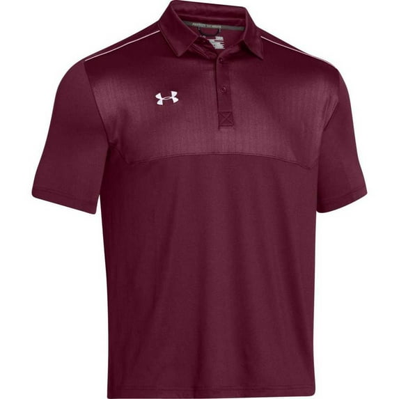 Under Armour Men's Ultimate Polo Golf Shirt Top 1247506 (Maroon/White, XL)