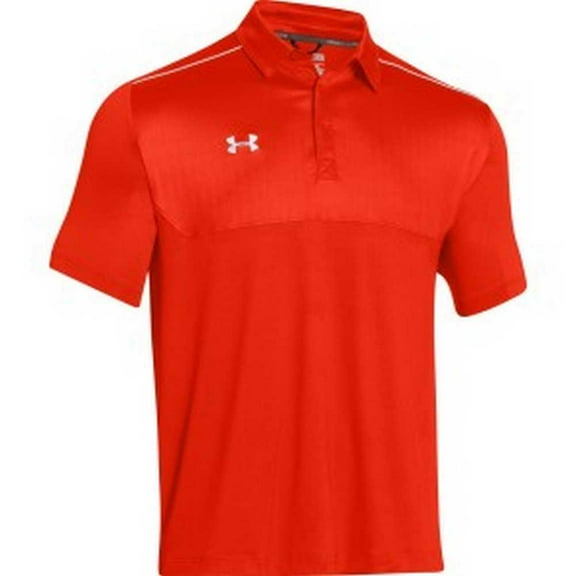 Under Armour Men's Ultimate Polo Golf Shirt Top 1247506 (Orange/White, S)