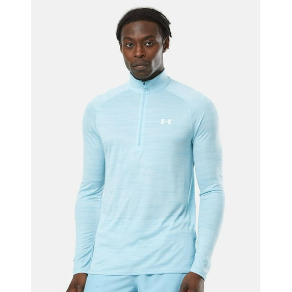 Under Armour Men's Velocity 2.0 1/4 Zip Loose Light blue Long Sleeve T-Shirt (L)