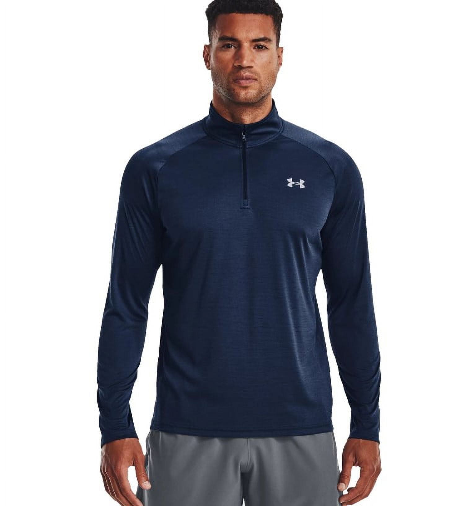 Under Armour Men's Velocity 2.0 1/4 Zip Loose Navy Long Sleeve T-Shirt ...