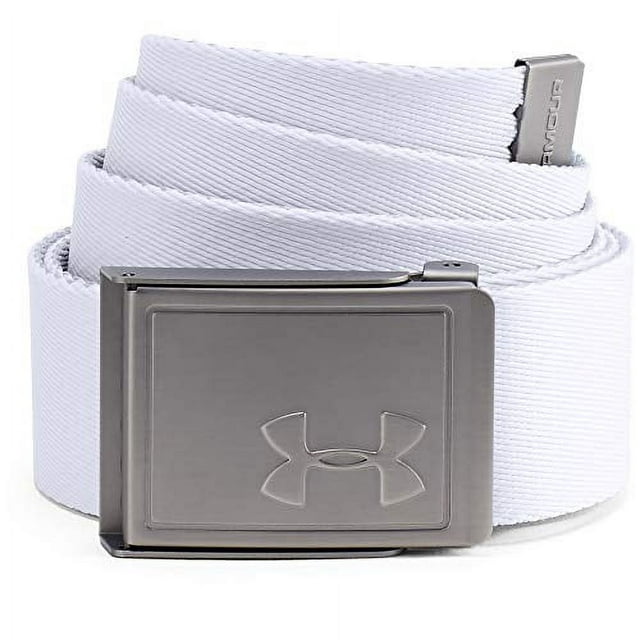 Under Armour Men's Webbing Belt 2.0 , White (100)/Silver , One Size Fits All