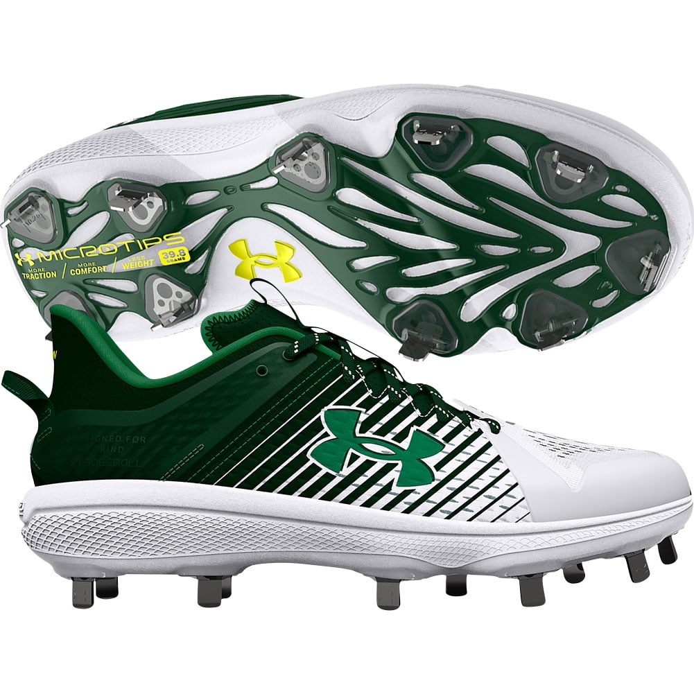 UA‎ Under Armor Metal Baseball Cleats Size 13 ￼Black White Gray Camo  Neon Green Under Armour Men main image 4