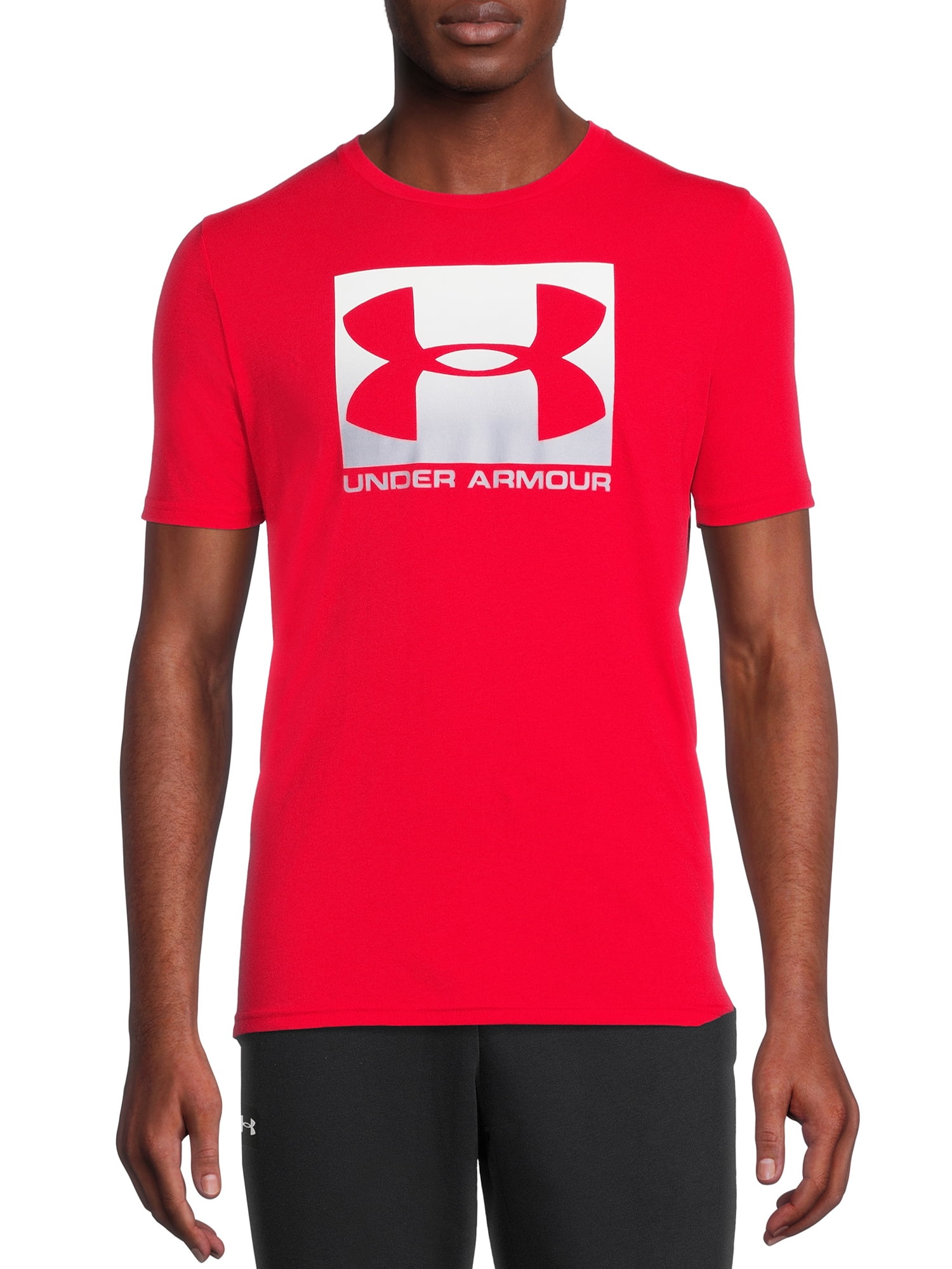 Under Armour Men's and Big Men's UA Boxed Logo Sportstyle T-Shirt with  Short Sleeves, Sizes up to 2XL