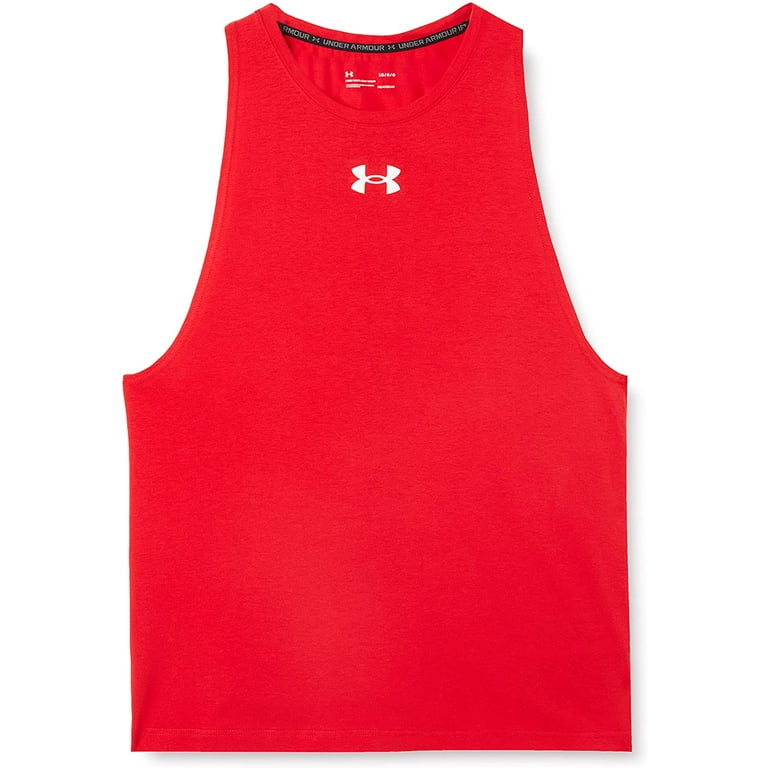 Under Armour Mens Baseline Cotton Tank Red 600/Summit White Large 