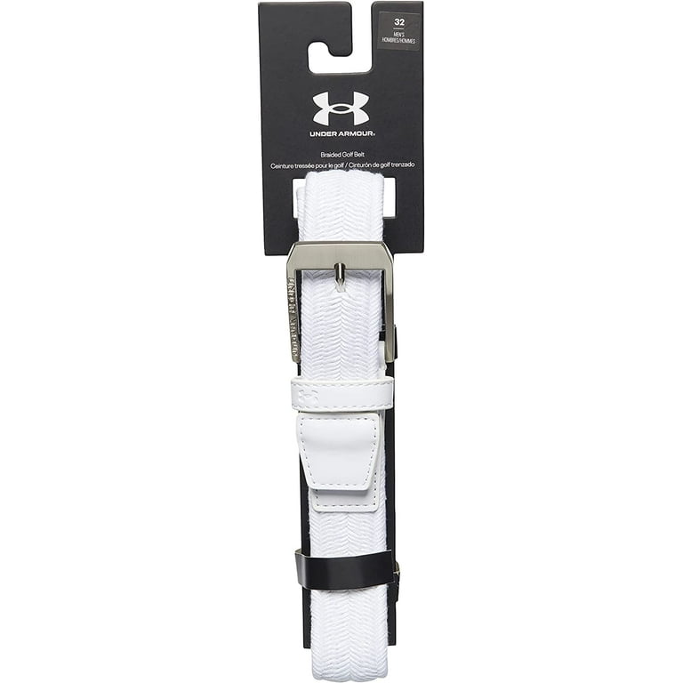 Under Armour Mens Braided Golf Belt White 100/None 40