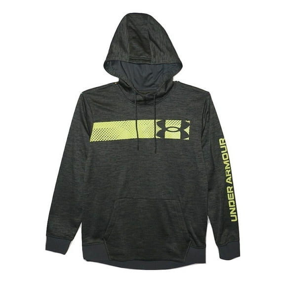 Under Armour Mens CG Loose Fit Bar Logo Hoodie Green Heather Medium