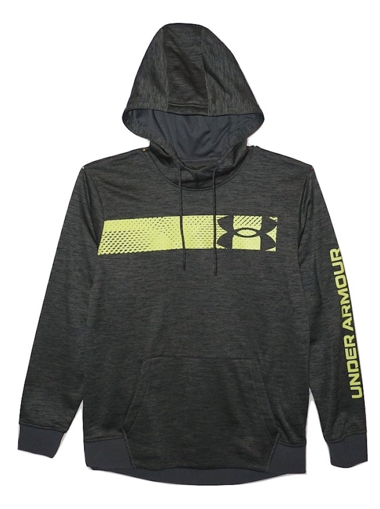 Under Armour Mens CG Loose Fit Bar Logo Hoodie Green Heather X Large Walmart